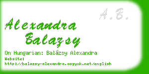 alexandra balazsy business card